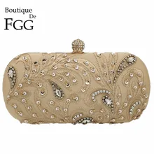 Boutique De FGG винтажные женские вечерние клатчи с блестками и кристаллами, Украшенные бусинами, сумки для невесты, свадебной вечеринки, сумки с бусинами, кошельки