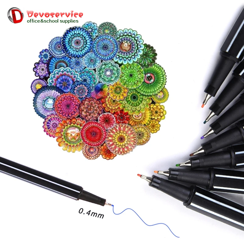 24/30/36 Color Gel Pen Fineliner Pen Art Markers Water Based Ink Neon