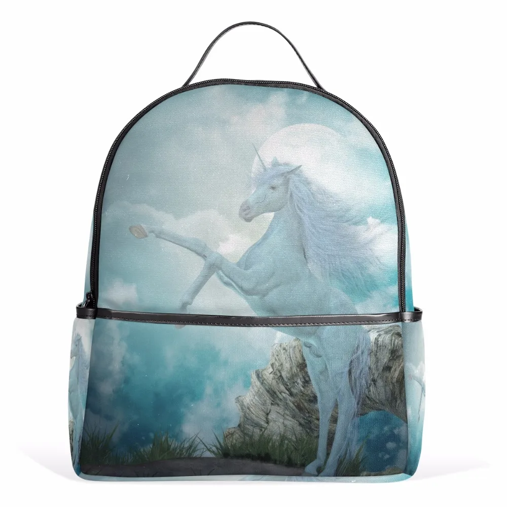 Unicorn Canvas Backpack Women Bags for Travel Girls and Boys Notebag