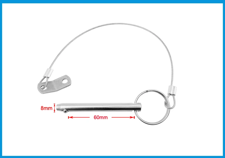 2X8*76 мм SS 316 лодка Топ БИМИНИ быстроразъемный шариковый штифт со шнурком судовая аппаратная палубная петля запасные аксессуары