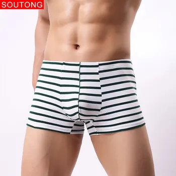 

Soutong Men Underpants 4 Pcs/lot Cotton Mens Boxers Shorts Underwear Striped cueca boxer shorts st52