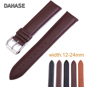

Genuine Leather Watch Band 10mm 12mm 14mm 16mm 18mm 19mm 20mm 21mm 22mm 24mm Watch Strap Wrist Belt Watchband with Pins