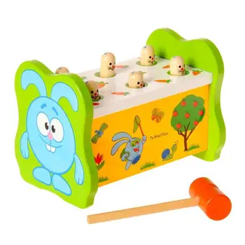 

Kids Hit Hamster Game Playing Wooden Percussion Puzzle Toy with Small Hammer