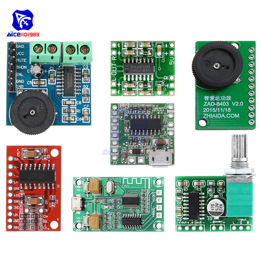 PAM8403 Класс D DC 5 В 2 канала Micro USB цифровой аудио усилитель плата модуль 2*3 Вт