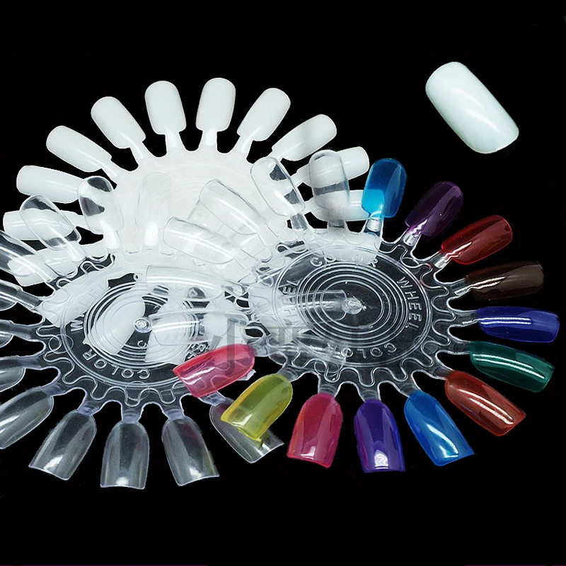 50Pcs Wholesale False Nails Display Wheel Nail Art Decoration Practice