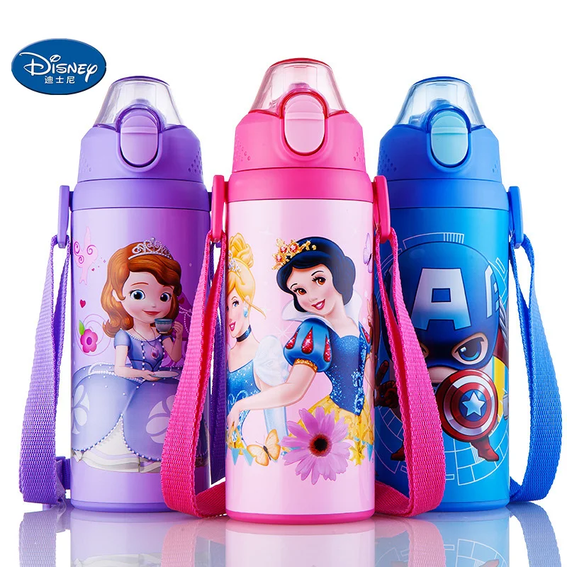 

Botella de agua termo de doble propósito de acero inoxidable con paja para estudiantes de escuela primaria de Mickey