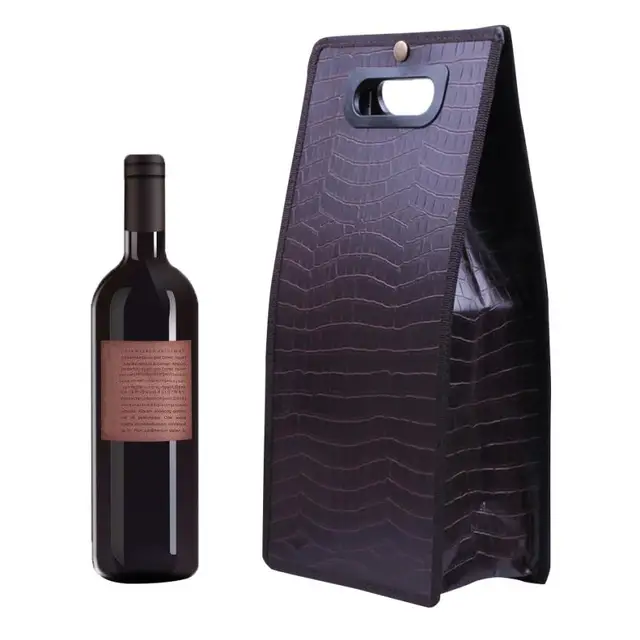 Tote Wine Gift Bag Red Wine Box Collapsible Leather Bags Craft