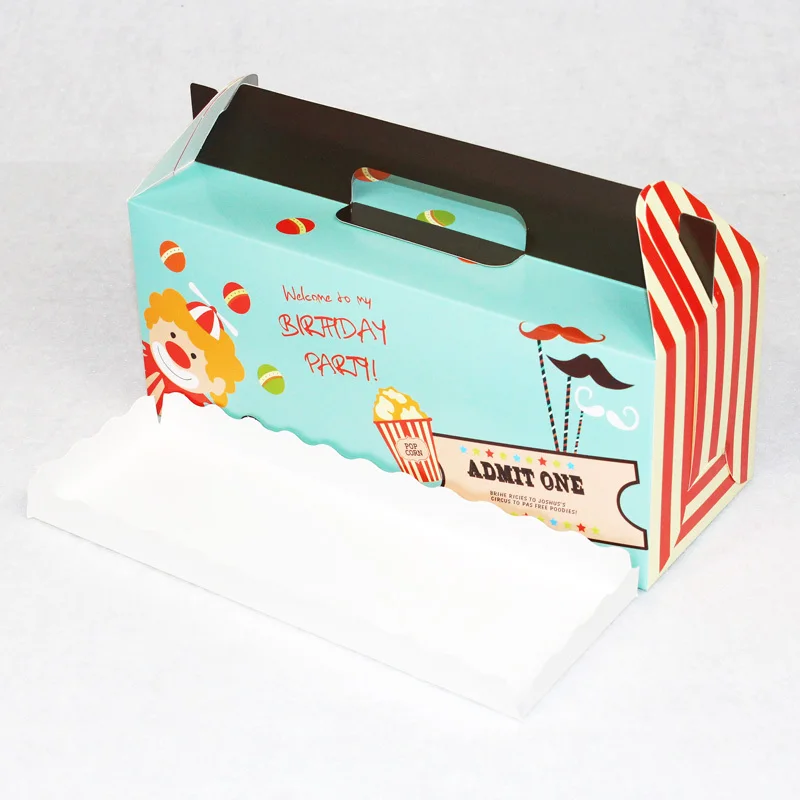 10 шт. коробка для кексов с ручкой рулон Макарон Торт крафт-бумага подарочная упаковочная коробка дети день рождения подарок свадебный торт коробки