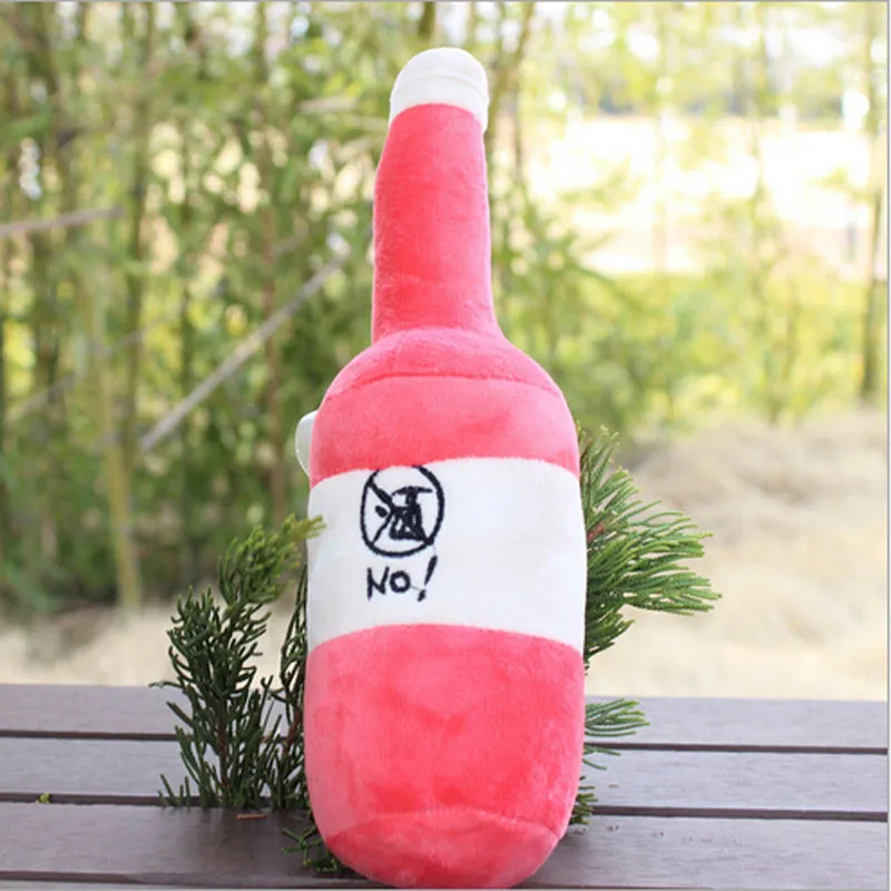 

1pc interesting Beer Bottles Stuffed Toy Doll Wedding Gift Grapple Dolls Red 5.16