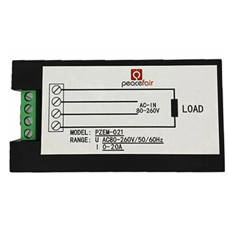PZEM 021 20A AC 80 ~ 260 Многофункциональный Напряжение текущий активный Мощность энергии