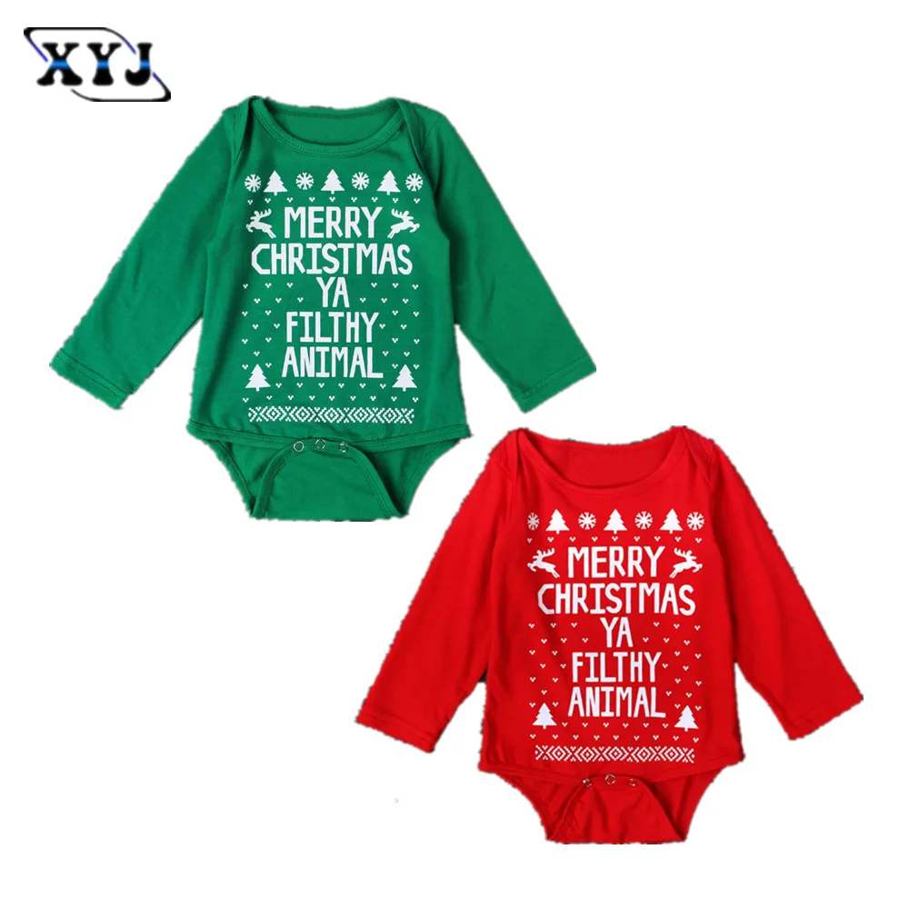 2016 Autumn Infant Romper Green Jumpsuit For Baby 1 year Christmas