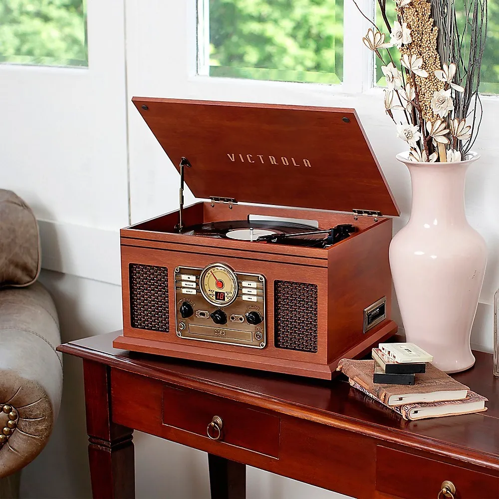 Victrola классической музыки Ctr-звук Системы проигрыватель 6-в-1 Bluetooth древесины