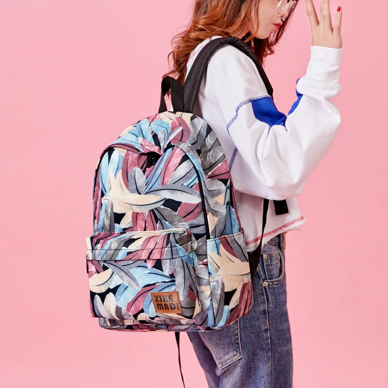 Женский маленький рюкзак с принтом перьев, школьные сумки для девочек-подростков, рюкзак для студентов, рюкзаки для ноутбука, Женская Повседневная сумка mochila