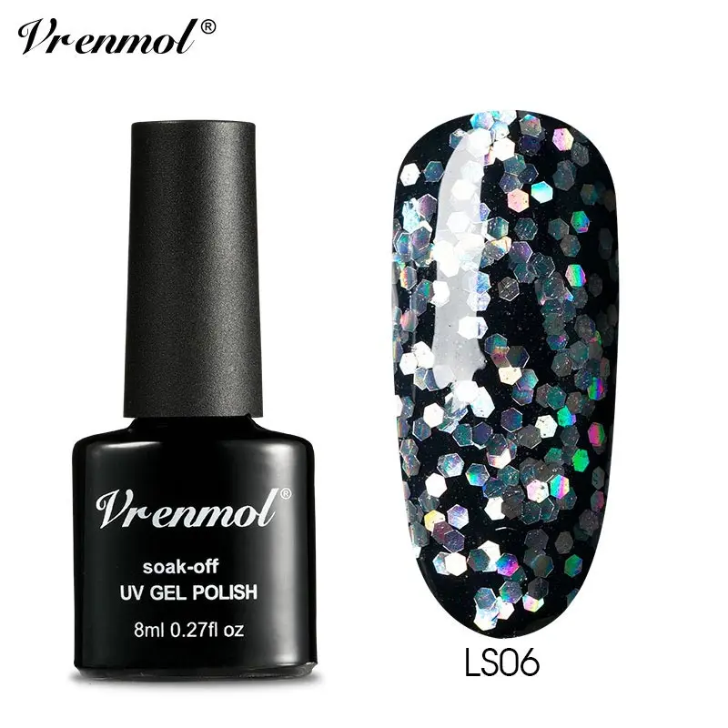 Vrenmol 8ml Super Glitter Laser Silver Nail Polish Nail