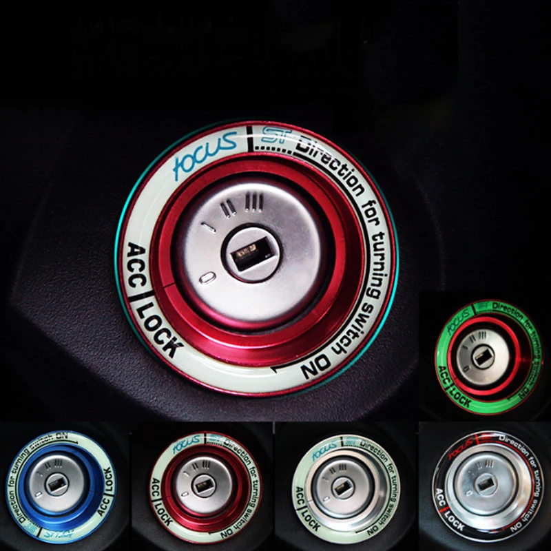 3D Автомобильная наклейка, Крышка зажигания, светящаяся крышка для ключей, кольцо для bmw E90, audi A3, A4, B8, B6, volkswagen, ford, focus, passat, b6
