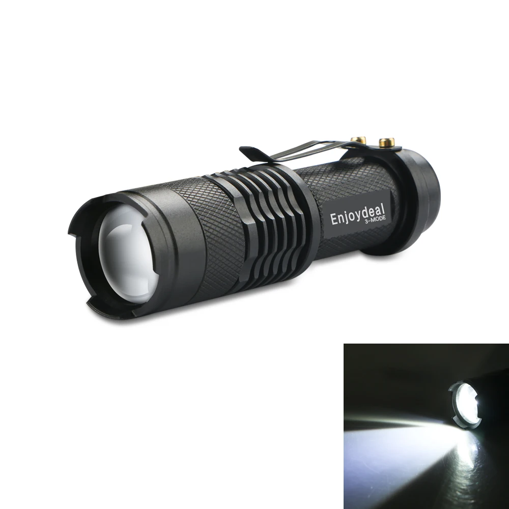 

Skid-Proof Design Mini Waterproof 2000LM Q5 Zoomable Powerful LED Flashlight Hiking Torch Lamp 3 Modes Adjustable Focus