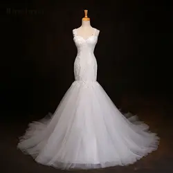 Najowpjg 2019 Robe De Mariee перспективная задняя аппликация бисером, жемчужины свадебные платья русалки со съемным кружевным шлейфом