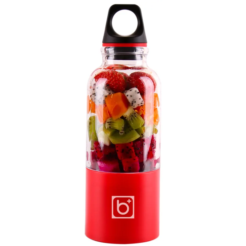 SANQ 500 мл портативная соковыжималка чашка USB перезаряжаемая электрическая автоматическая бинго овощи фрукты инструменты для соков чайник чаша для блендера миксер - Цвет: Red