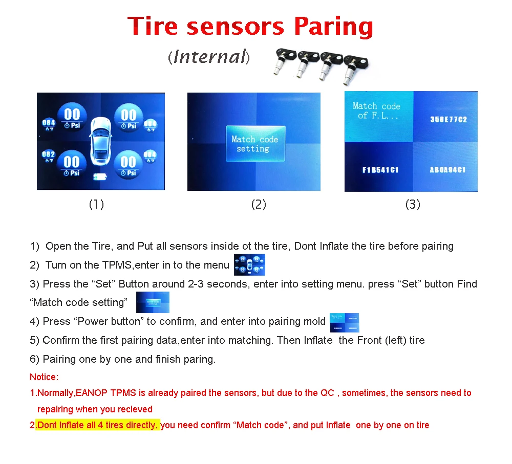 how to pair sensors-internal