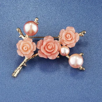 

FARLENA Jewelry Original Design Flower Tree Brooches Pins for Women Suit Accessory Elegant Freshwater Pearl Brooch