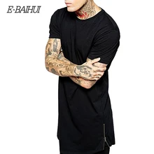 E-BAIHUI, брендовые топы, футболки, повседневная мужская длинная футболка, одежда в стиле хип-хоп, топы, уличные футболки, Однотонная футболка с короткими рукавами, 0054