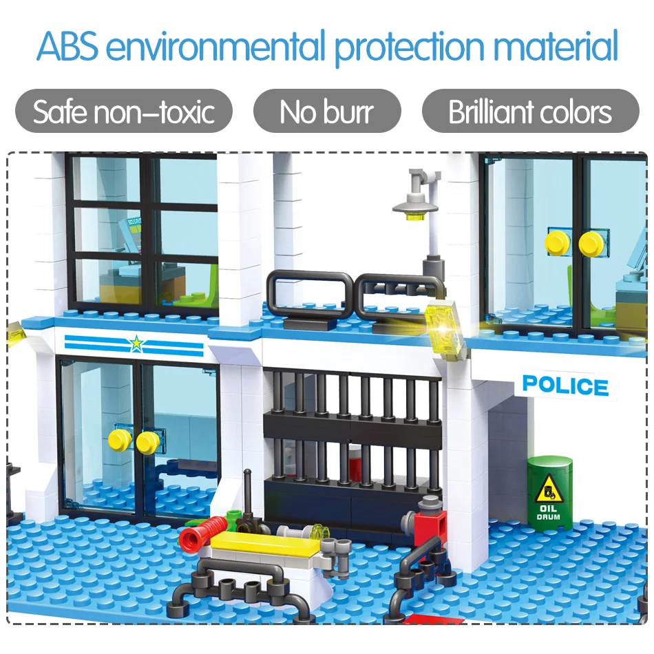 Антитеррористическая модель, строительные блоки, совместимы с городским мобильным полицейским отделением+ полицейский Строительный набор, детская игрушка