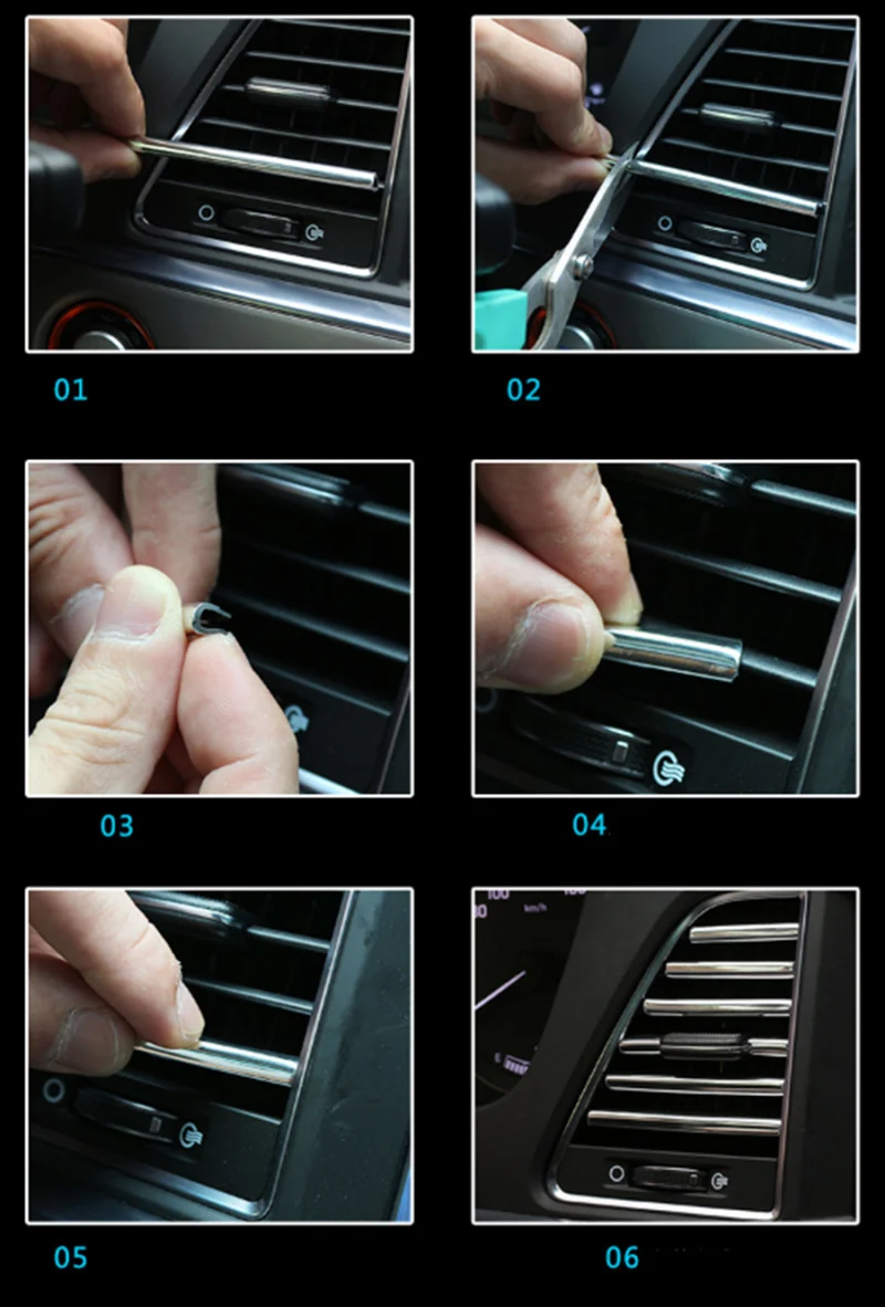 Автомобиль-Стайлинг u-образный DIY вентиляционное отверстие декоративная решетка для Volkswagen VW Golf 5 6 7 JETTA PASSAT B5 B6 B7 B8 MK4 MK5 MK6