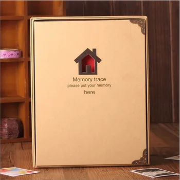 

House Partten High Grade 30 Black Papers Photo Album With Box Baby Children Family Lovers Birthday Gift Youth Memory Photo Album