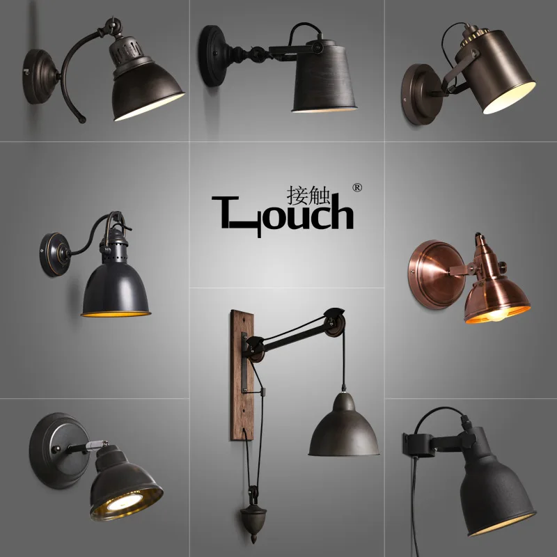 

American retro industrial wind wall bar iron corridors living room balcony stairs adjustable lamp