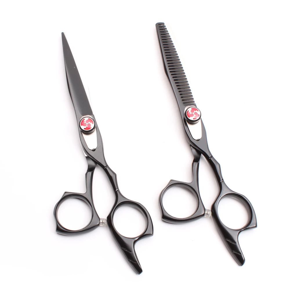 

C9017 6.0'' 440C Customized Logo Black Color Professional Scissors for Hairdressers Cutting Shears Thinning Scissors Style Tool