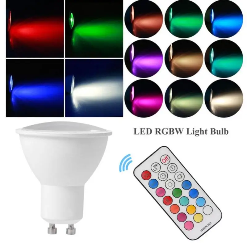 

3W LED RGBW Light Bulb lampada LED Bulb GU5.3/GU10 Remote Control Spotlight Lamp Bulb Home Party Decor AC85V-265V