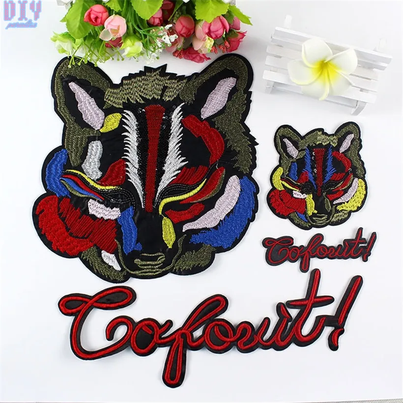 

Embroidered Letters Sequins Golf Head Sew On Patches for clothes DIY Down Coat Sweater Patch Applique Bag Clothing Crafts