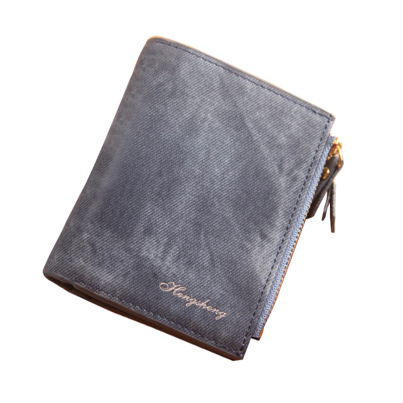 Кожаный женский бумажник на застежке маленький и тонкий карман для монет дизайнерские женские Кошельки Держатели карт Роскошные брендовые кошельки маленькая сумочка-клатч - Цвет: Синий