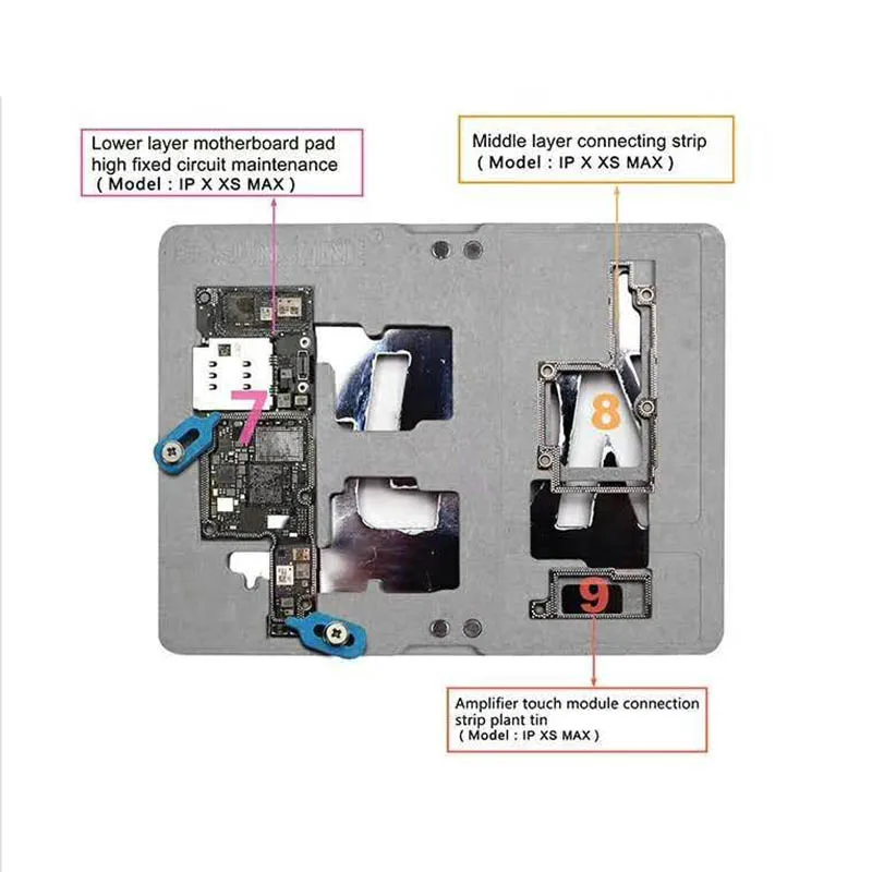 G-LON SS-601K материнская плата BGA приспособление для iPhone X XS MAX средний слой держатель двусторонний Магнитный фиксированный оловянный комплект