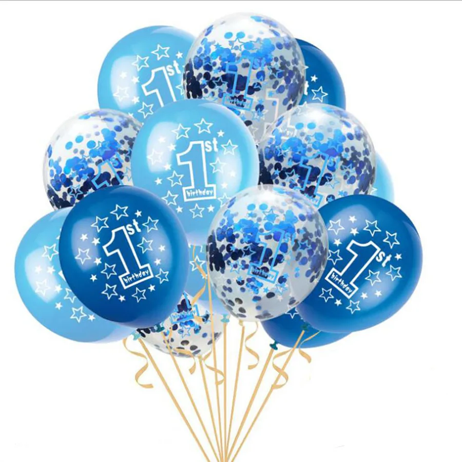 Первый день рождения ребенка воздушные шары день рождения для мальчиков и девочек От 1 до 2 лет старшая День рождения воздушные шары во-первых украшение на день рождения, вечеринку для S6XN