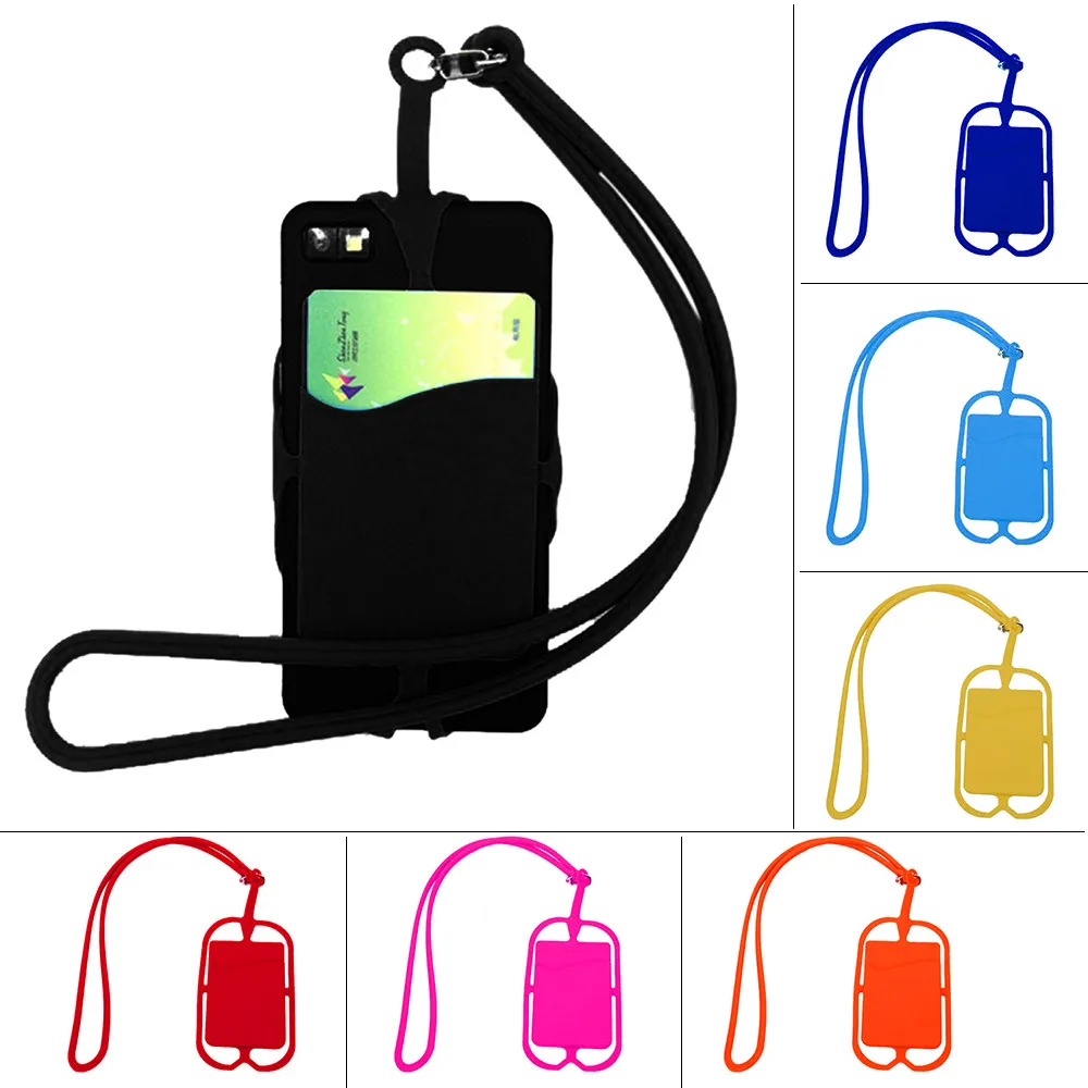 Silicone Lanyard Case Cover Holder Sling Necklace Wrist Strap for Cell