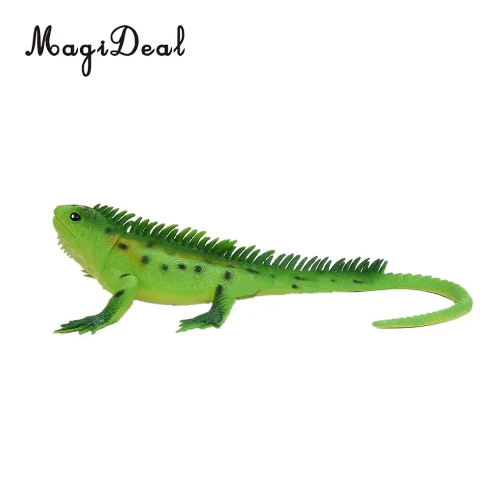 MagiDeal 1Pc Lifelike Vivid Reptile Zoo Animal Rubber Lizard Model Figure Educational Toy for Children Kids Decoration 3Colors