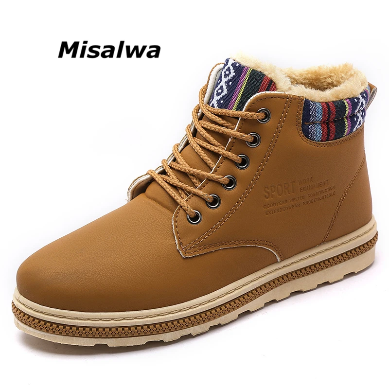Buy Misalwa Winter Men Snow Boots Warm Fur Lined