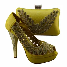 African Schuh Und Tasche Set Hohe Ferse Italienischen Schuh Mit Passender Tasche Für Hochzeit Strass Dekoration Damen Schuh 1308-L71