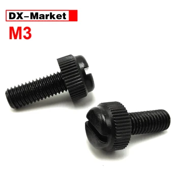 

m3 nylon thumb screw 6mm~25mm , plastic insulation knurled slotted bolt DIY black nylon fastener