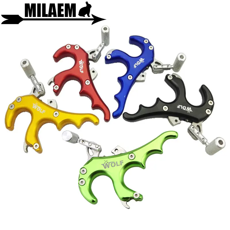 

1pc Archery Bow Release Aid Trigger Thumb 4 Finger Release Grip Caliper Aluminum Alloy Compound Bow Shooting Hunting Accessories