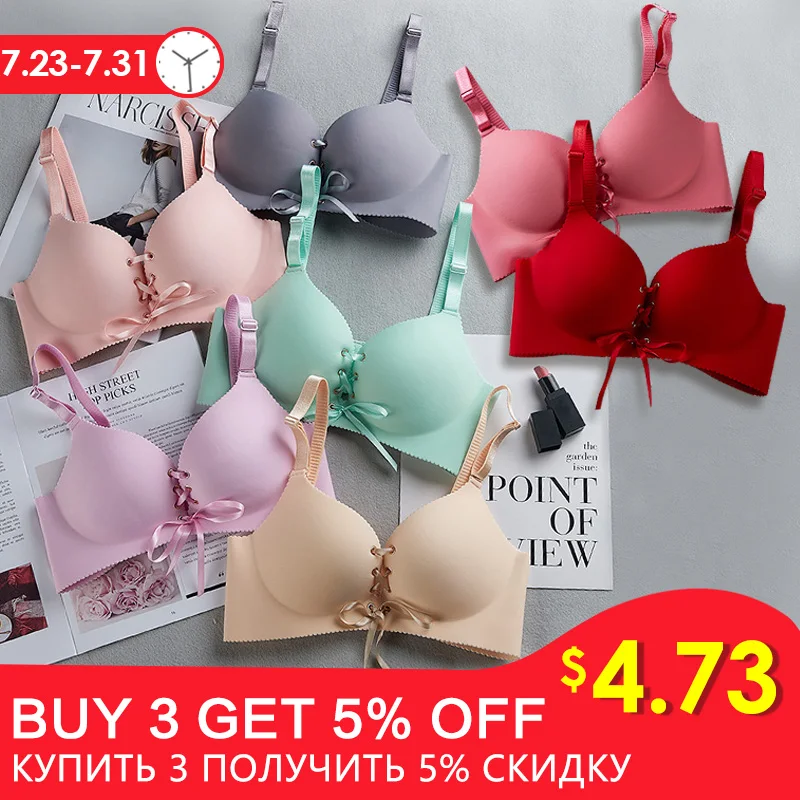 Sans couture Sexy soutiens-gorge pour les femmes mode Push Up soutien-gorge fil gratuit Lingerie 3/4 tasse Bralette sous-vêtements en coton brassière livraison directe