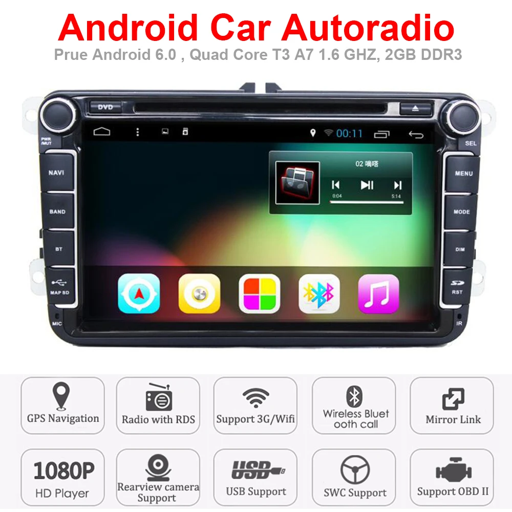 Best 2 Din Car Radio Player with GPS Bluetooth for VW Polo Golf Jetta Passat Touran Sharan Car DVD Android Auto Stereo with WIFI 4G 1 Best 2 Din Car Radio Player with GPS Bluetooth for VW Polo Golf Jetta Passat Touran Sharan Car DVD Android Auto Stereo with WIFI 4G 1