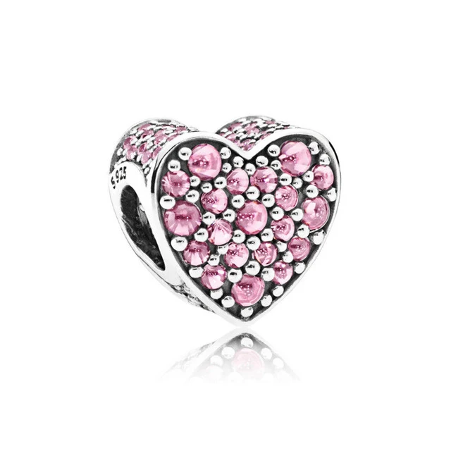 

Fanier 100% 925 Sterling Silver 1:1 Authentic Bleeding Heart, Rose Cz Bracelet Jewelry Women 792069pcz Originals