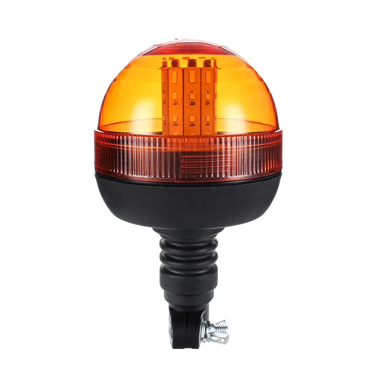 Safurance LED Rotating Flashing Amber Beacon Flexible Tractor Warning Light 12V-24V Roadway Safety