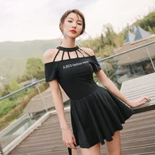 Сексуальная Женская одежда размера плюс, летняя одежда для плавания, бандаж, пуш-ап, Цельный купальник, платье для плавания, бикини, повязка с глубоким вырезом, Swiwmear