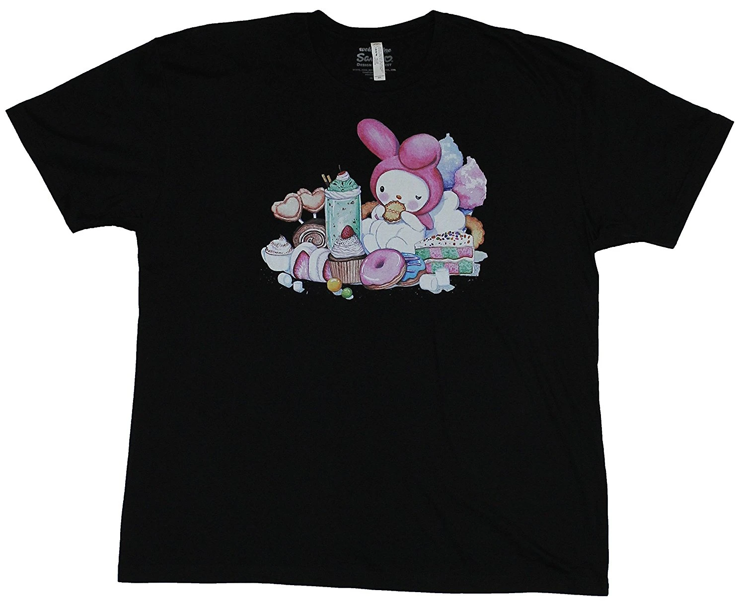 17 New Arrival Funny Mens Tops Cool O Neck T Shirt My Melody Sanrio Mens T Shirt My Melody Enjoying A Pile Of Sweets Image Men T Shirt Men Topst Shirt Men Aliexpress