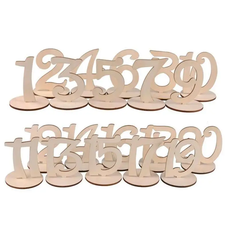 10pcs Wedding Decorations Wooden Table Number Place Card Holder Stand 1-10/ 11-20 Figure Festive Party Supplies | Дом и сад