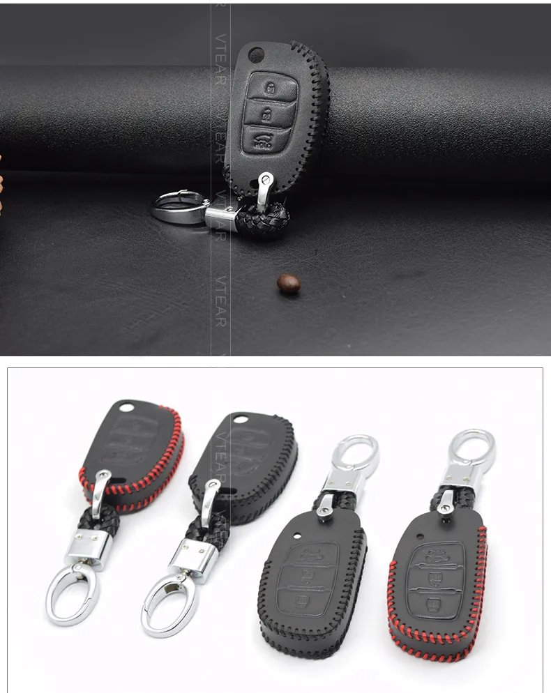 Vtear для хендай крета hyundai creta ix25 автомобильный чехол для ключей Кожаный Автомобильный Брелок Защита оболочки внутренние части Аксессуары ，автотовары