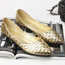 Женские лоферы без шнуровки; мягкая кожаная обувь на плоской подошве; дышащая обувь без застежки; женские модные пикантные вечерние туфли на плоской подошве золотистого цвета; сезон весна-лето
